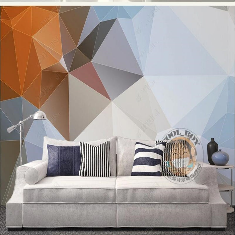 Simple Colorful Geometry Wallpaper Wall Mural Home Decor