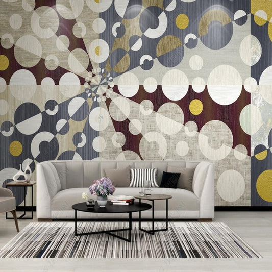 Original Modern Minimalist Abstract Geometric Gold Retro Wallpaper Wall Mural Wall Covering