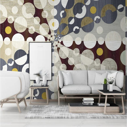 Original Modern Minimalist Abstract Geometric Gold Retro Wallpaper Wall Mural Wall Covering