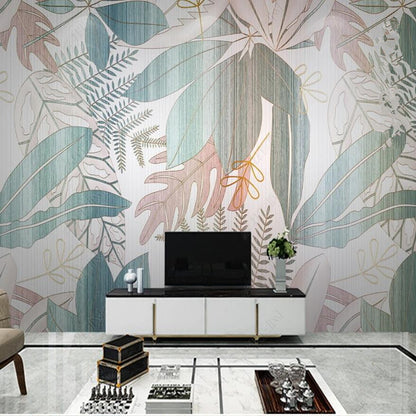 Original Modern Minimalist Nordic Tropical Plant Leaves Leaf Wallpaper Wall Mural Wall Covering