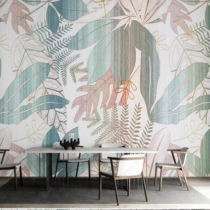 Original Modern Minimalist Nordic Tropical Plant Leaves Leaf Wallpaper Wall Mural Wall Covering