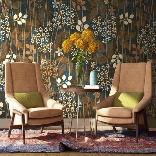 Modern Minimalist Floral Lines Plants Wallpaper Wall Mural Home Decor