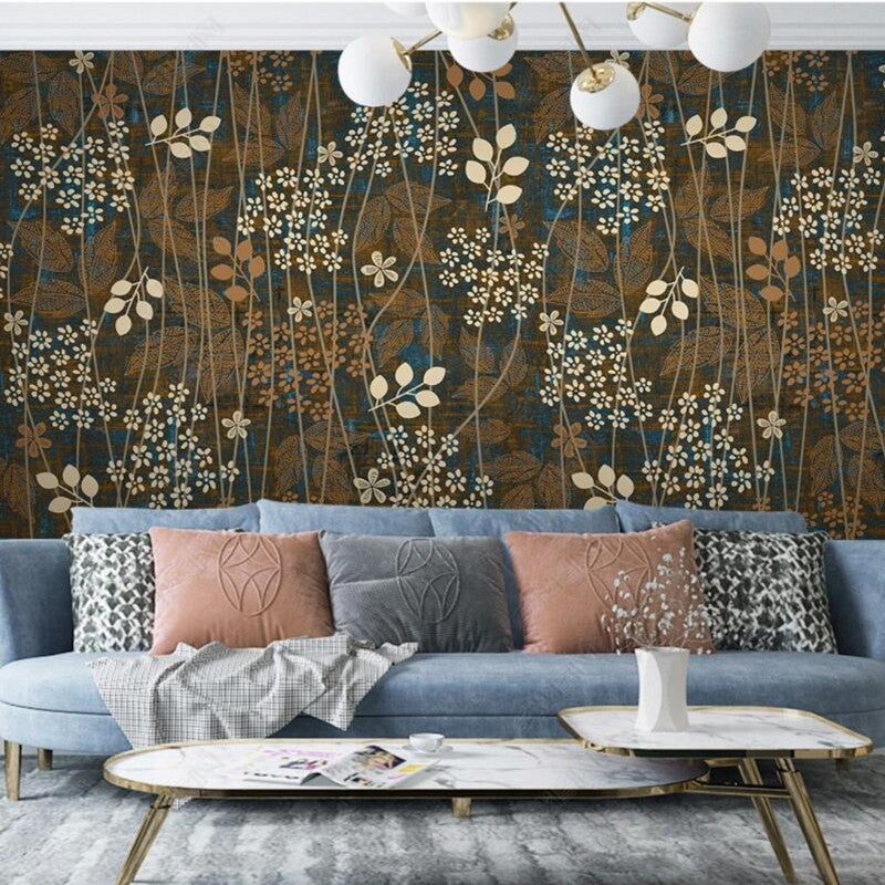 Modern Minimalist Floral Lines Plants Wallpaper Wall Mural Home Decor