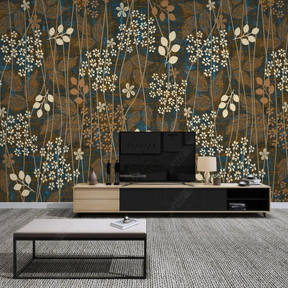 Modern Minimalist Floral Lines Plants Wallpaper Wall Mural Home Decor