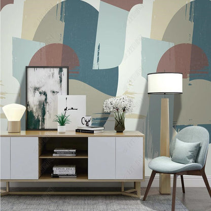 Modern Minimalist Abstract Geometric Shapes Wallpaper Wall Mural Home Decor