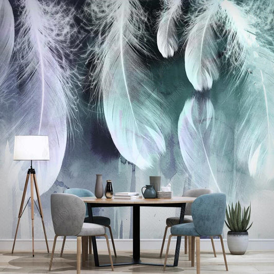 Nordic Abstract Ink Feather Modern Simplicity Feathers Wallpaper Wall Mural Home Decor