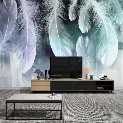 Nordic Abstract Ink Feather Modern Simplicity Feathers Wallpaper Wall Mural Home Decor