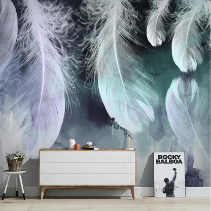 Nordic Abstract Ink Feather Modern Simplicity Feathers Wallpaper Wall Mural Home Decor