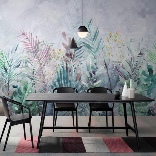 Original Nordic Tropical Plants Flowers Retro Countryside Watercolor  Wallpaper Wall Mural Home Decor
