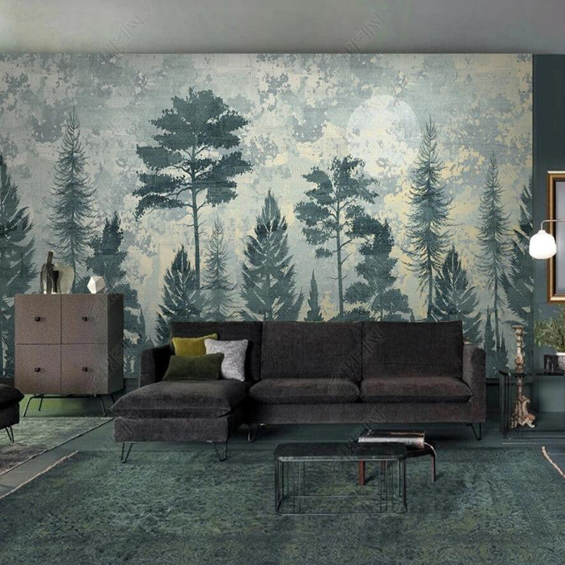 Original Nordic Pine Forest Wallpaper Wall Mural Home Decor