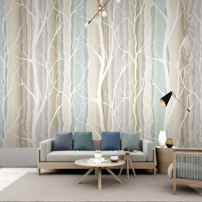 Original Modern Abstract Trees Geometric Stripes Wallpaper Wall Mural Home Decor