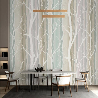 Original Modern Abstract Trees Geometric Stripes Wallpaper Wall Mural Home Decor