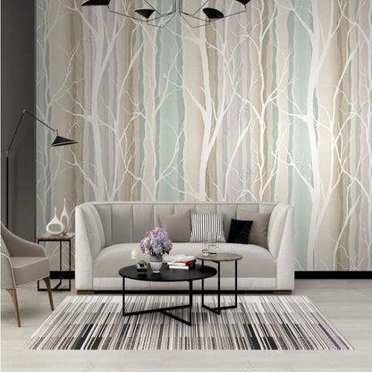 Original Modern Abstract Trees Geometric Stripes Wallpaper Wall Mural Home Decor