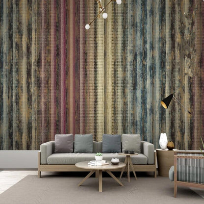 Original Retro Modern Vertical Stripes Nostalgic Texture Geometric Wallpaper Wall Mural Home Decor