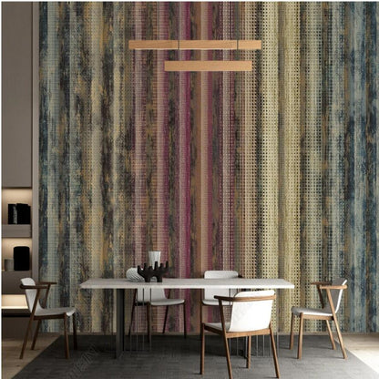 Original Retro Modern Vertical Stripes Nostalgic Texture Geometric Wallpaper Wall Mural Home Decor