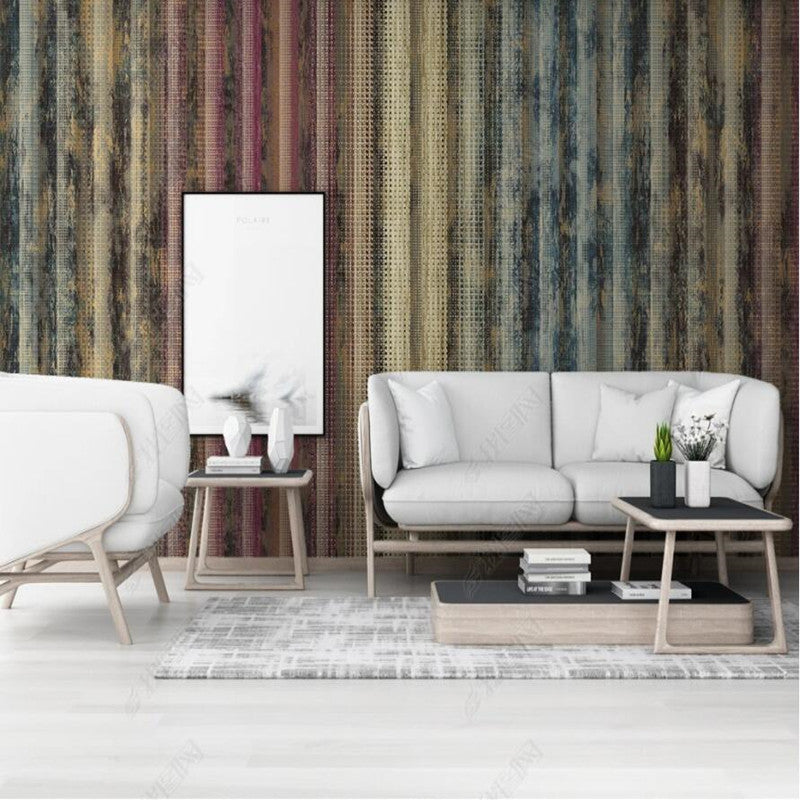 Original Retro Modern Vertical Stripes Nostalgic Texture Geometric Wallpaper Wall Mural Home Decor