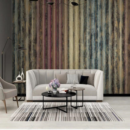 Original Retro Modern Vertical Stripes Nostalgic Texture Geometric Wallpaper Wall Mural Home Decor