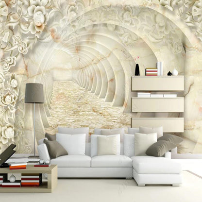 Original Flowers Marble Wallpaper Wall Mural Home Decor