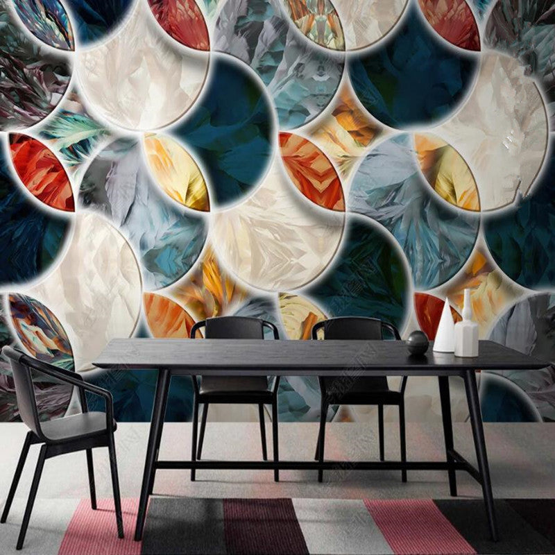 Original Modern Minimalist Abstract Geometric Circular Pattern Wallpaper Wall Mural Home Decor