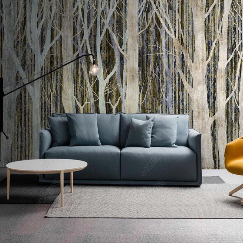 Original Nordic Modern Minimalist Retro Trees Forest Wallpaper Wall Mural Home Decor