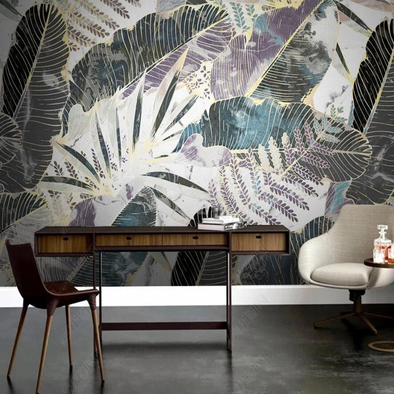 Original Nordic Tropical Plant Leaves Wallpaper Wall Mural Wall Covering