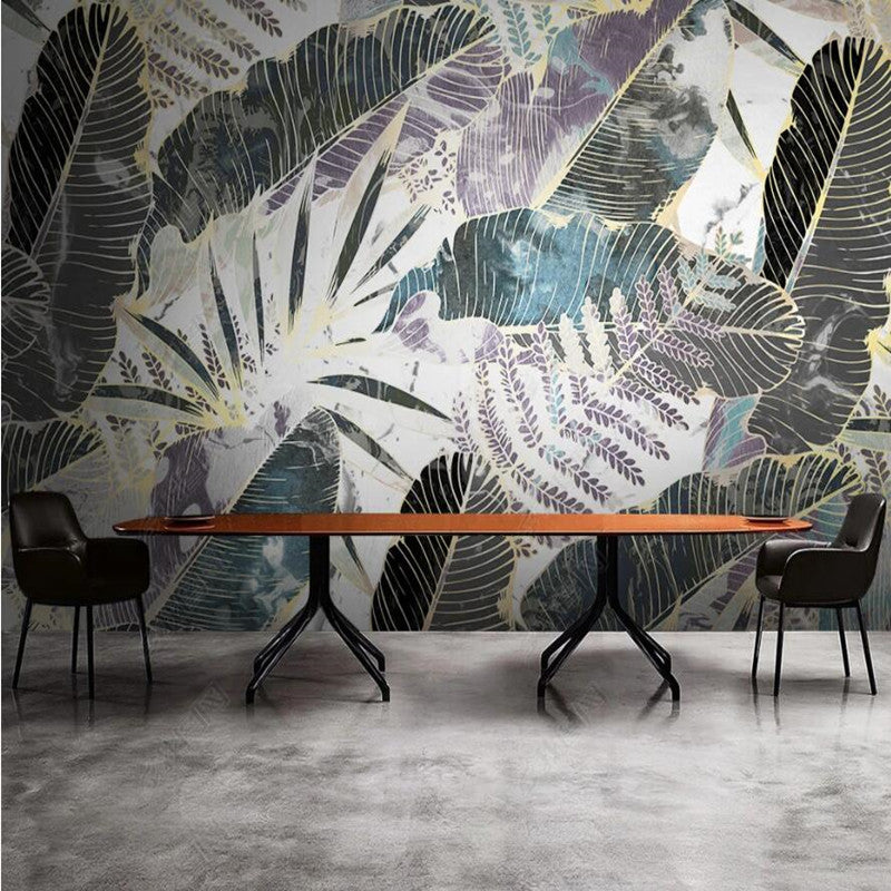 Original Nordic Tropical Plant Leaves Wallpaper Wall Mural Wall Covering