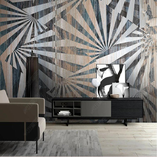 Modern Minimalist Abstract Geometric Leaves Retro Wallpaper Wall Mural Wall Covering