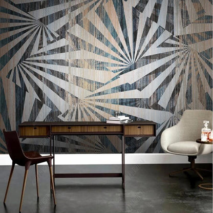 Modern Minimalist Abstract Geometric Leaves Retro Wallpaper Wall Mural Wall Covering