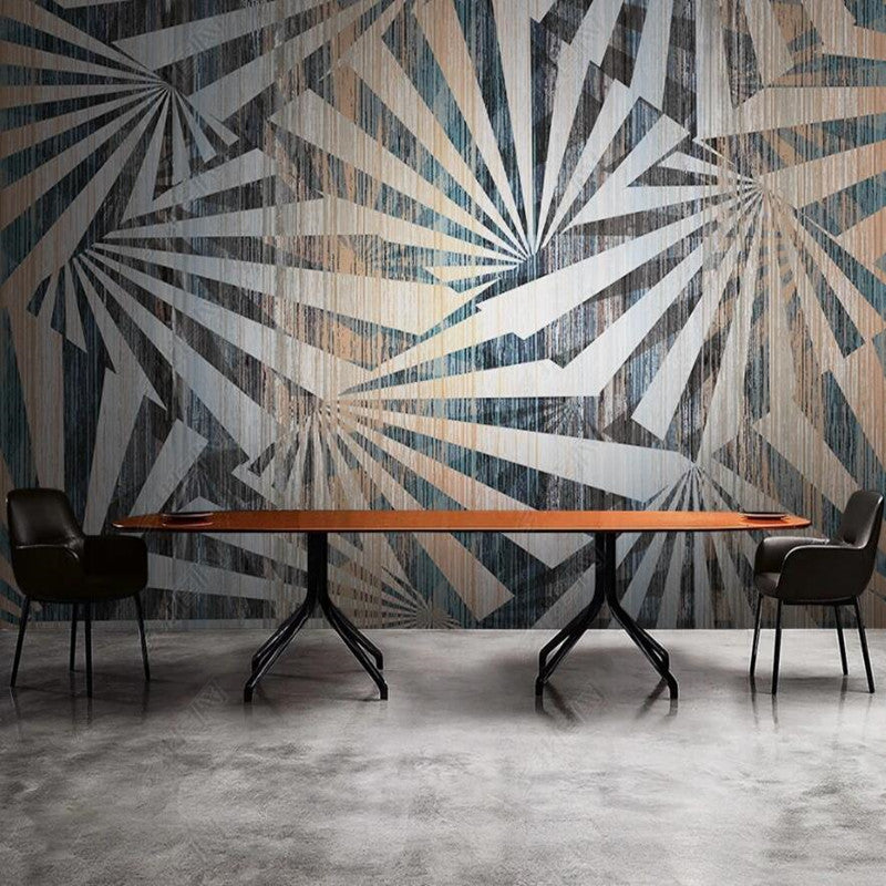 Modern Minimalist Abstract Geometric Leaves Retro Wallpaper Wall Mural Wall Covering