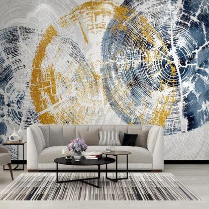 Original Nordic Minimalist Abstract Tree Ring Wood Grain Wallpaper Wall Mural