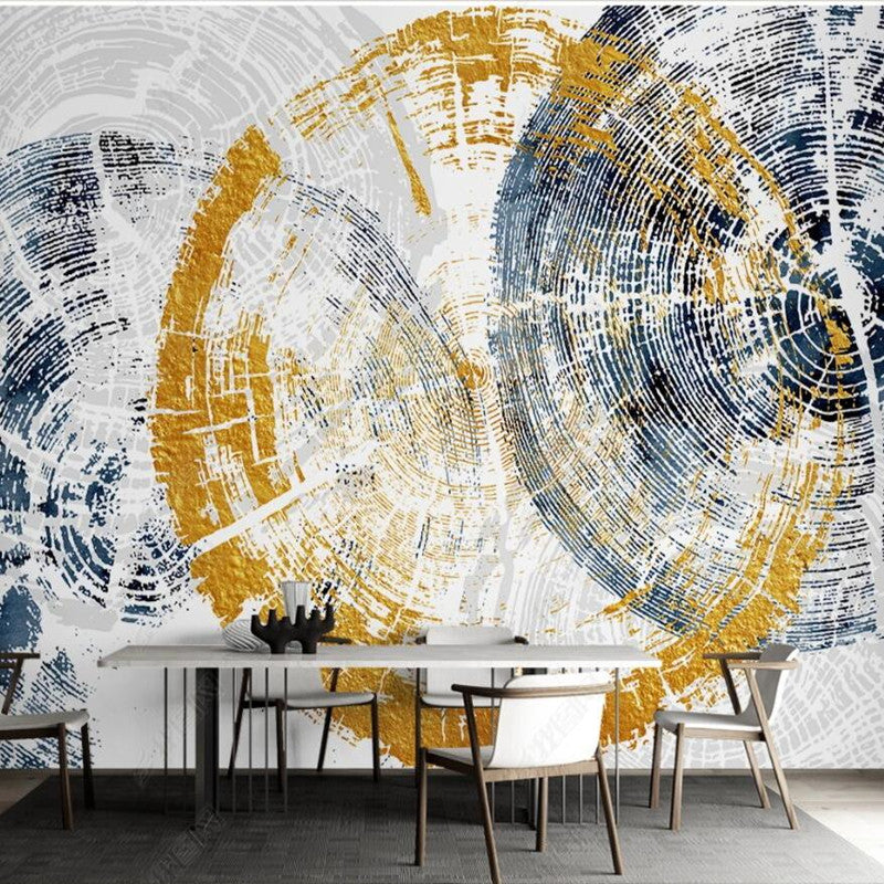 Original Nordic Minimalist Abstract Tree Ring Wood Grain Wallpaper Wall Mural