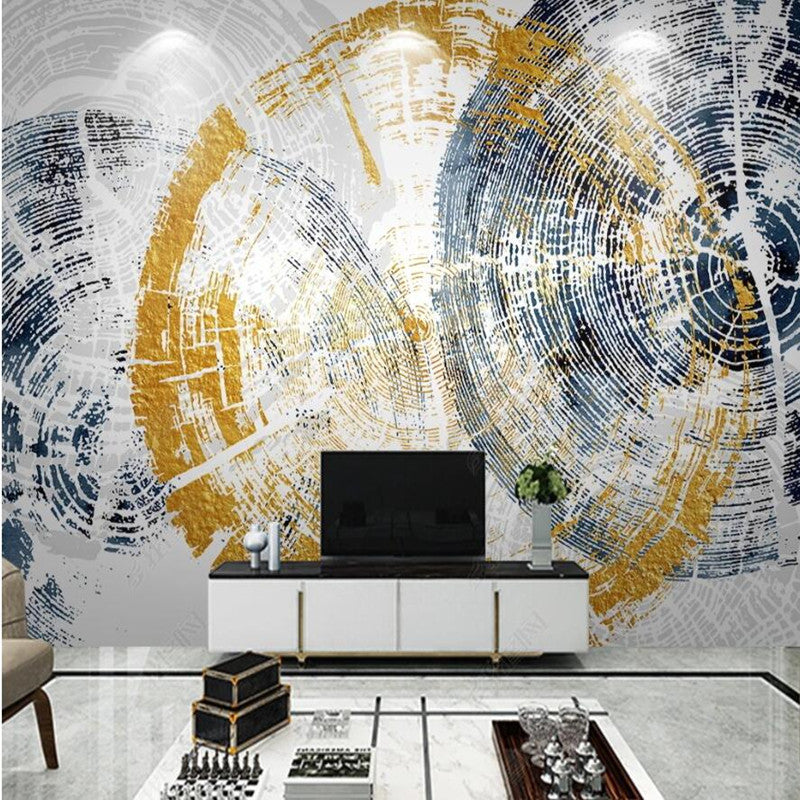 Original Nordic Minimalist Abstract Tree Ring Wood Grain Wallpaper Wall Mural