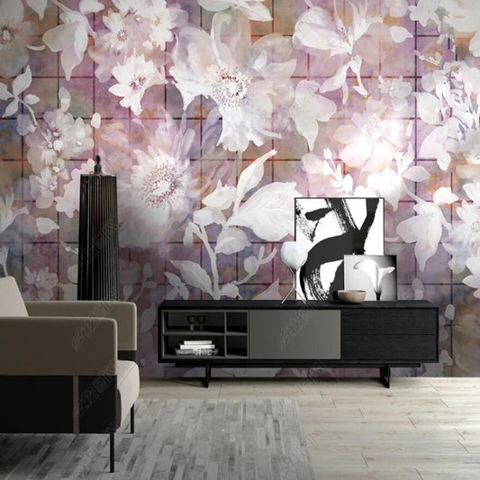 Abstract Retro Flowers Floral Wallpaper Wall Mural Home Decor