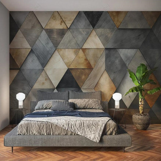Simple Geometry Rhomb Wallpaper Wall Mural Home Decor
