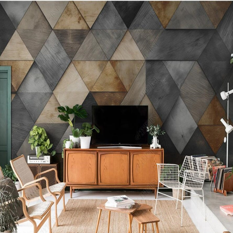 Simple Geometry Rhomb Wallpaper Wall Mural Home Decor