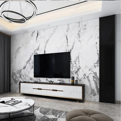 Simple White Marble Wallpaper Wall Mural Home Decor