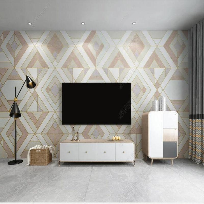 Modern Retro Abstract Texture Rhombus Geometric Shapes Wallpaper Wall Mural Home Decor