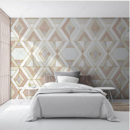 Modern Retro Abstract Texture Rhombus Geometric Shapes Wallpaper Wall Mural Home Decor