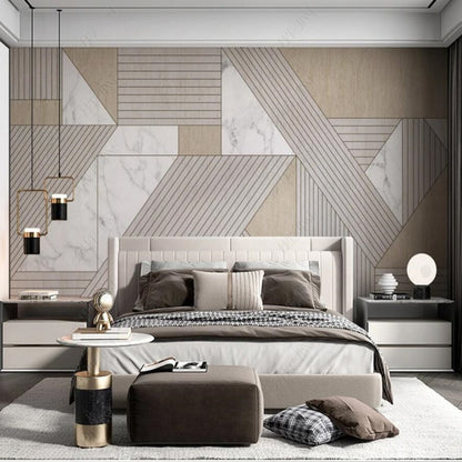 Light Brown Geometric Simple Geometry Wallpaper Wall Mural Home Decor