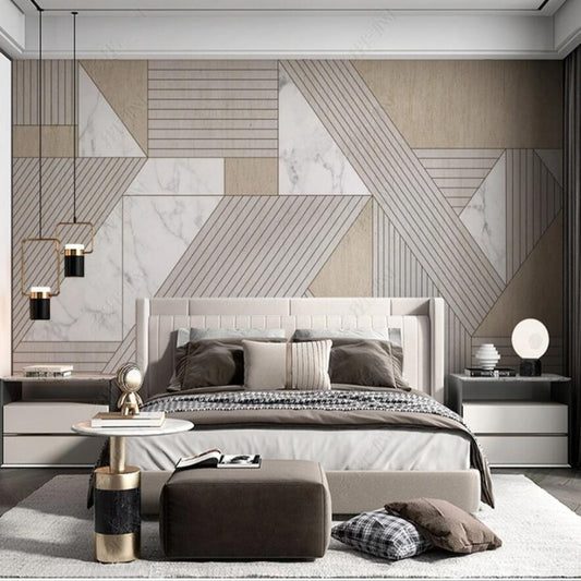 Light Brown Geometric Simple Geometry Wallpaper Wall Mural Home Decor