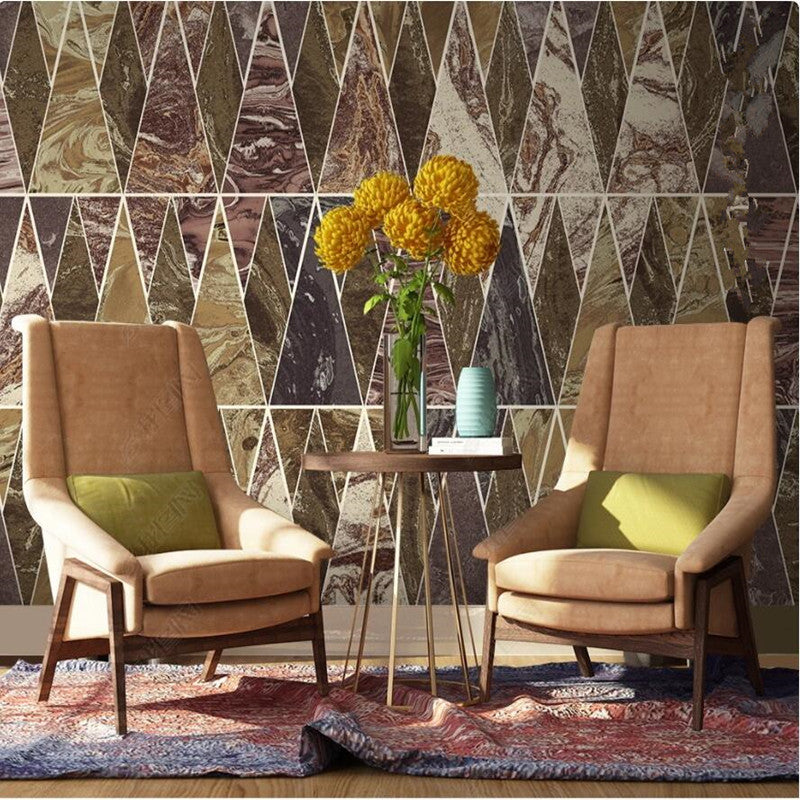 Modern Retro Abstract Texture Geometric Shapes Wallpaper Wall Mural Home Decor