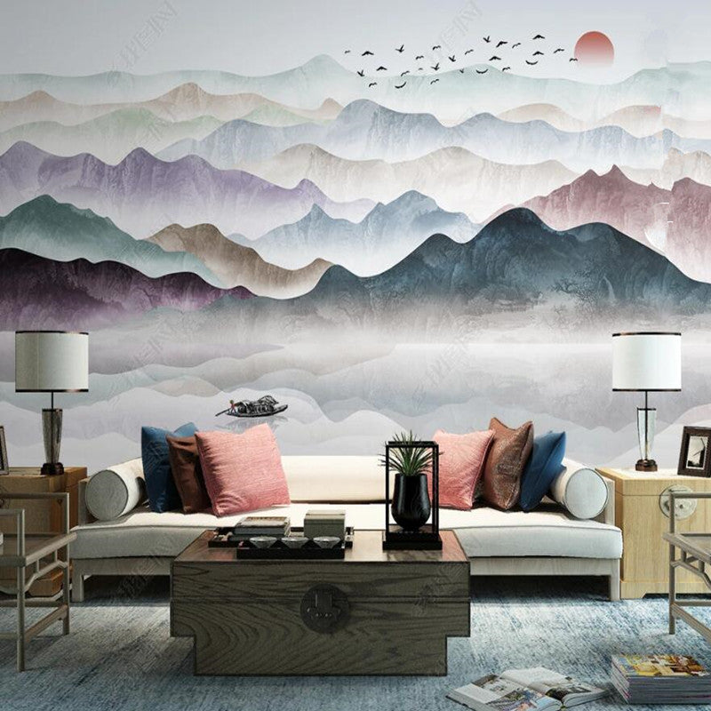 Ink Mountains Landscape Wallpaper Wall Mural Wall Decor