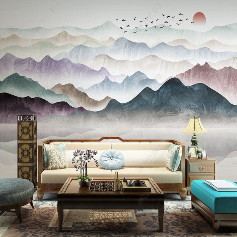 Ink Mountains Landscape Wallpaper Wall Mural Wall Decor