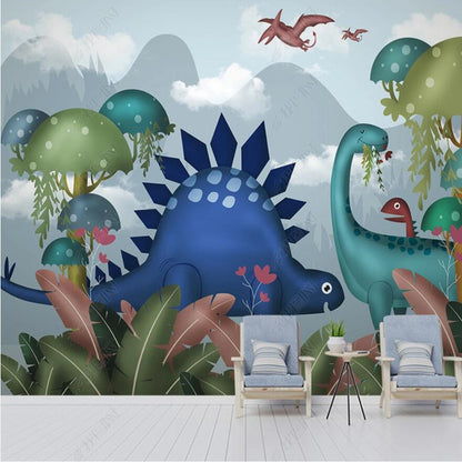 Original Dinosaurs Anime Cartoon Tropical Plant Forest Nursery Wallpaper Wall Mural Home Decor