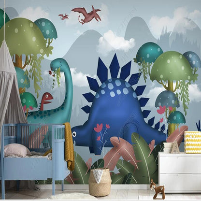 Original Dinosaurs Anime Cartoon Tropical Plant Forest Nursery Wallpaper Wall Mural Home Decor