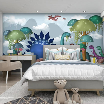 Original Dinosaurs Anime Cartoon Tropical Plant Forest Nursery Wallpaper Wall Mural Home Decor