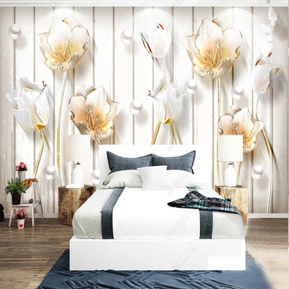 3D Tulips Flowers Floral Wallpaper Wall Mural Home Decor