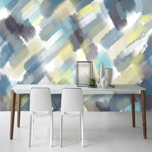 Nordic Abstract Oil Painting Color Blocks Geometric Wallpaper Wall Mural Home Decor