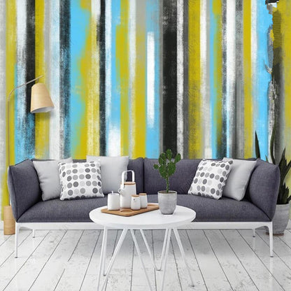 Original Modern Abstract Painting Art Geometric Stripes Wallpaper Wall Mural Wall Covering