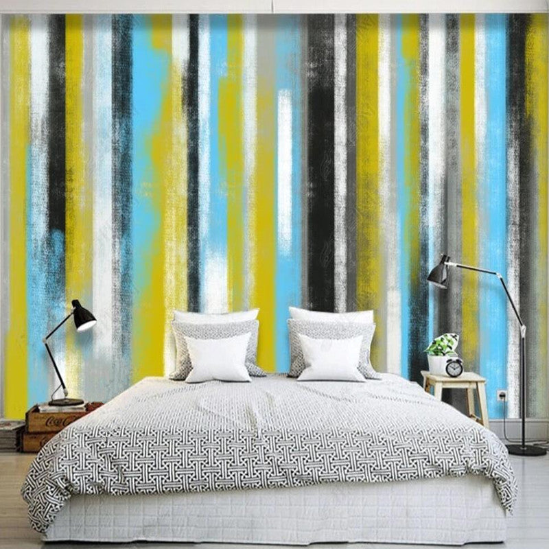 Original Modern Abstract Painting Art Geometric Stripes Wallpaper Wall Mural Wall Covering